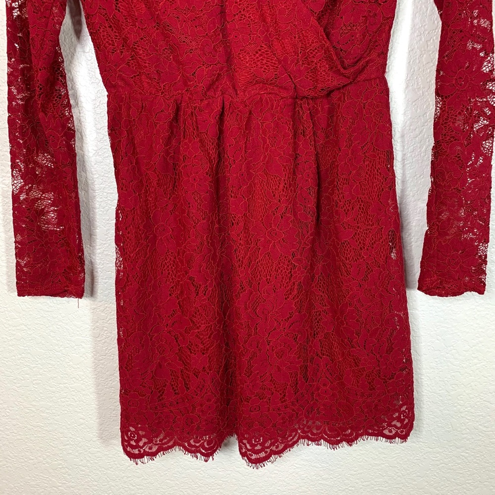 Abercrombie &Fitch Red Lace XXS Long Slee… - Picture 3 of 10